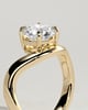 Charlotte - Round East West Claw Solitaire with Wave Band Engagement Ring - 18k Yellow Gold
