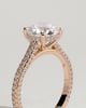 Chelsea  4 Claw Triple Pav Cathedral Round Solitaire - 18k Rose Gold