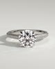 Chelsea  4 Claw Triple Pav Cathedral Round Solitaire - 18k White Gold