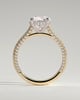 Chelsea  4 Claw Triple Pav Cathedral Round Solitaire - 18k Yellow Gold / 18k White Gold