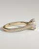 Chelsea  4 Claw Triple Pav Cathedral Round Solitaire - 18k Yellow Gold