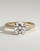 Chelsea  4 Claw Triple Pav Cathedral Round Solitaire - 18k Yellow Gold