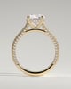 Chelsea  4 Claw Triple Pav Cathedral Round Solitaire - 18k Yellow Gold