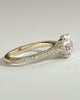 Chelsea  4 Claw Triple Pav Cathedral Round Solitaire - 18k Yellow Gold
