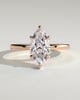 Claire - Marquise Claw Solitaire with Wrap Around Hidden Halo Engagement Ring - 18k Rose Gold