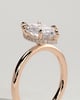 Claire - Marquise Claw Solitaire with Wrap Around Hidden Halo Engagement Ring - 18k Rose Gold
