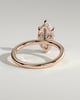 Claire - Marquise Claw Solitaire with Wrap Around Hidden Halo Engagement Ring - 18k Rose Gold