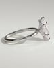 Claire - Marquise Claw Solitaire with Wrap Around Hidden Halo Engagement Ring - 18k White Gold