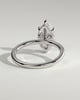 Claire - Marquise Claw Solitaire with Wrap Around Hidden Halo Engagement Ring - 18k White Gold