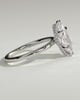 Claire - Marquise Claw Solitaire with Wrap Around Hidden Halo Engagement Ring - 18k White Gold