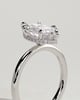 Claire - Marquise Claw Solitaire with Wrap Around Hidden Halo Engagement Ring - 18k White Gold