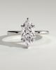 Claire - Marquise Claw Solitaire with Wrap Around Hidden Halo Engagement Ring - 18k White Gold