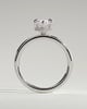 Claire - Marquise Claw Solitaire with Wrap Around Hidden Halo Engagement Ring - 18k White Gold
