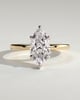 Claire - Marquise Claw Solitaire with Wrap Around Hidden Halo Engagement Ring - 18k Yellow Gold / 18k White Gold