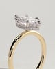 Claire - Marquise Claw Solitaire with Wrap Around Hidden Halo Engagement Ring - 18k Yellow Gold / 18k White Gold