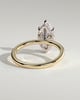 Claire - Marquise Claw Solitaire with Wrap Around Hidden Halo Engagement Ring - 18k Yellow Gold / 18k White Gold
