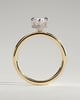 Claire - Marquise Claw Solitaire with Wrap Around Hidden Halo Engagement Ring - 18k Yellow Gold / 18k White Gold