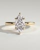 Claire - Marquise Claw Solitaire with Wrap Around Hidden Halo Engagement Ring - 18k Yellow Gold