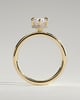 Claire - Marquise Claw Solitaire with Wrap Around Hidden Halo Engagement Ring - 18k Yellow Gold