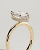 Claire - Marquise Claw Solitaire with Wrap Around Hidden Halo Engagement Ring - 18k Yellow Gold