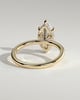 Claire - Marquise Claw Solitaire with Wrap Around Hidden Halo Engagement Ring - 18k Yellow Gold
