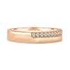 Clara - Cigar Band with Pav Edge - 18k Rose Gold Straight