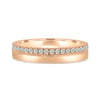 Clara - Cigar Band with Pav Edge - 18k Rose Gold Straight