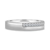 Clara - Cigar Band with Pav Edge - 18k White Gold Straight