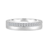 Clara - Cigar Band with Pav Edge - 18k White Gold Straight