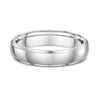 Classic Round Bevel Mens Wedding Ring - 9k White Gold