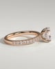 Claudia  Cushion Solitaire with Hidden Halo and Pave - 18k Rose Gold