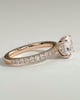 Claudia  Cushion Solitaire with Hidden Halo and Pave - 18k Rose Gold