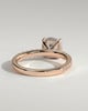 Claudia  Cushion Solitaire with Hidden Halo and Pave - 18k Rose Gold
