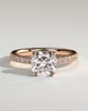 Claudia  Cushion Solitaire with Hidden Halo and Pave - 18k Rose Gold