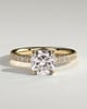 Claudia  Cushion Solitaire with Hidden Halo and Pave - 18k Yellow Gold