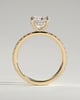 Claudia  Cushion Solitaire with Hidden Halo and Pave - 18k Yellow Gold