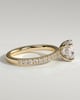 Claudia  Cushion Solitaire with Hidden Halo and Pave - 18k Yellow Gold