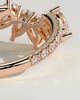 Cleo - Pear Round Accent Stone with Curved Pave Band Wedding Ring - 18k Rose Gold