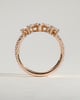 Cleo - Pear Round Accent Stone with Curved Pave Band Wedding Ring - 18k Rose Gold