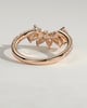 Cleo - Pear Round Accent Stone with Curved Pave Band Wedding Ring - 18k Rose Gold