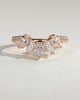 Cleo - Pear Round Accent Stone with Curved Pave Band Wedding Ring - 18k Rose Gold