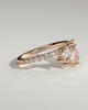 Cleo - Pear Round Accent Stone with Curved Pave Band Wedding Ring - 18k Rose Gold