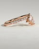 Cleo - Pear Round Accent Stone with Curved Pave Band Wedding Ring - 18k Rose Gold