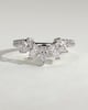 Cleo - Pear Round Accent Stone with Curved Pave Band Wedding Ring - 18k White Gold