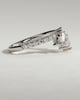 Cleo - Pear Round Accent Stone with Curved Pave Band Wedding Ring - 18k White Gold