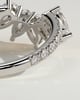 Cleo - Pear Round Accent Stone with Curved Pave Band Wedding Ring - 18k White Gold