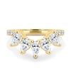 Cleo - Accent Stones Curved Wedding Ring - 18k Yellow Gold