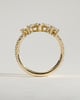 Cleo - Pear Round Accent Stone with Curved Pave Band Wedding Ring - 18k Yellow Gold