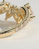 Cleo - Pear Round Accent Stone with Curved Pave Band Wedding Ring - 18k Yellow Gold
