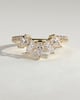 Cleo - Pear Round Accent Stone with Curved Pave Band Wedding Ring - 18k Yellow Gold